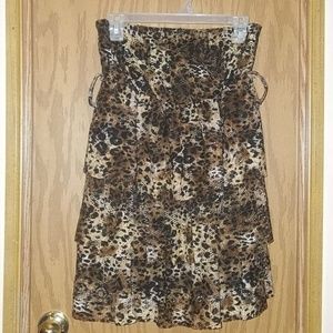 BNWT Leopard Print Ruffle Tube Top fit sizes M L